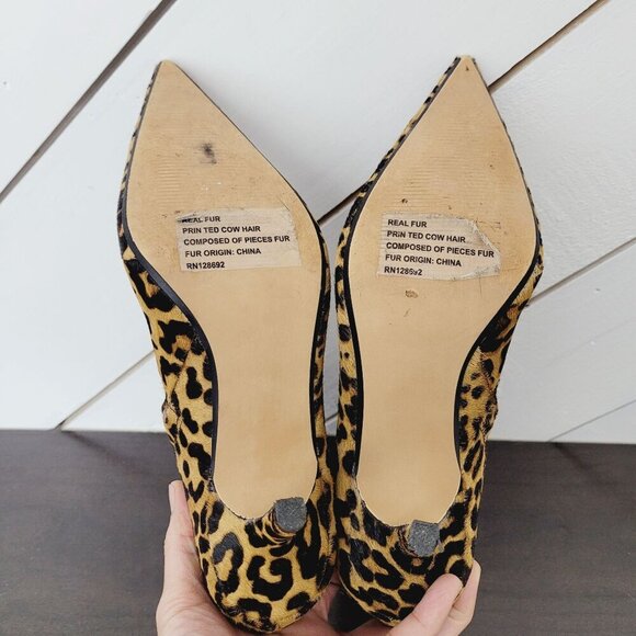 Steve Madden Alston-L Leopard Women's Sz 8 Print Cow Hair Upper Ankle Boots 10PT - Picture 7 of 9
